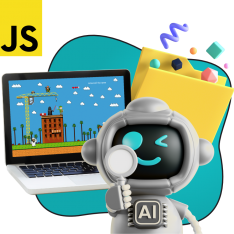 Язык программирования JavaScript + AI. Проектное обучение + геймификация + AI-помощники - КИБЕРшкола программирования для детей, компьютерные курсы для школьников, начинающих и подростков - KIBERone г. Тольятти